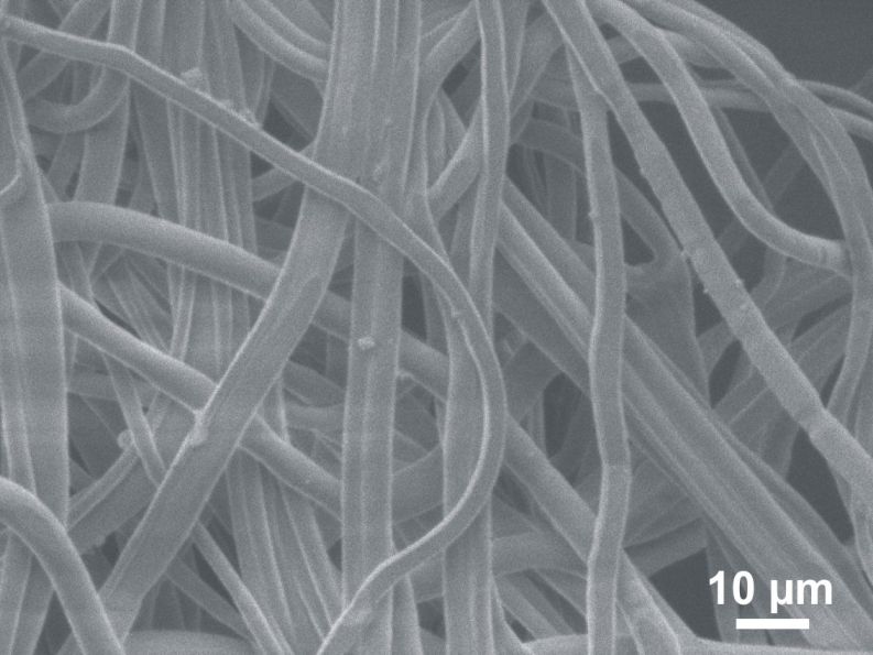 UPa Obr. vlakna oxidu křemičitého SiO2 z elekronového mikroskopu